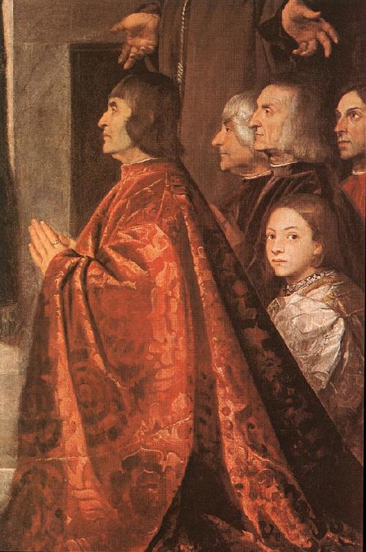 TIZIANO Vecellio Madonna with Saints and Members of the Pesaro Family (detail) wt China oil painting art